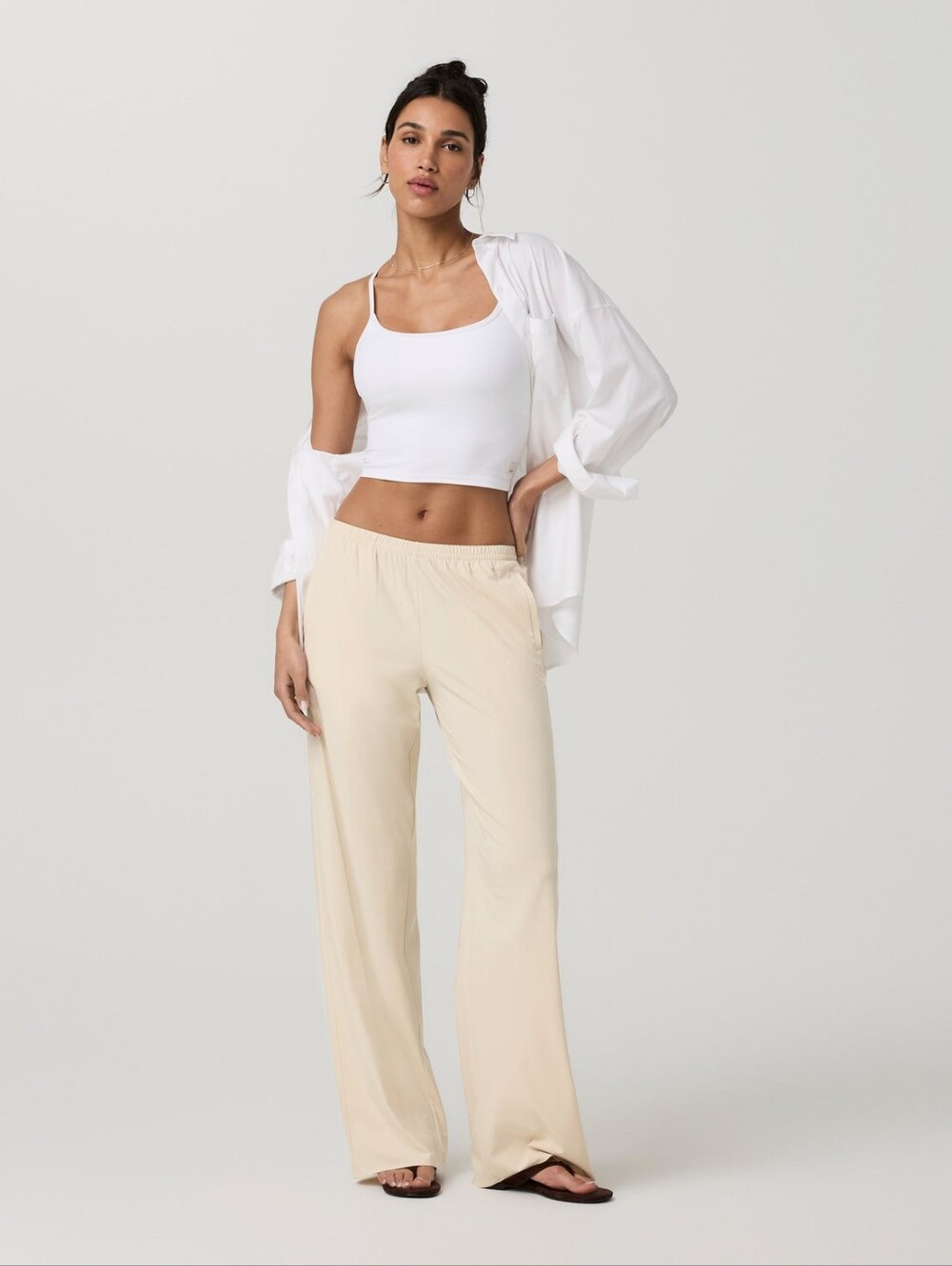 Vuori Villa Everyday Wideleg  Pants Bleached Sand Small NEW NWT